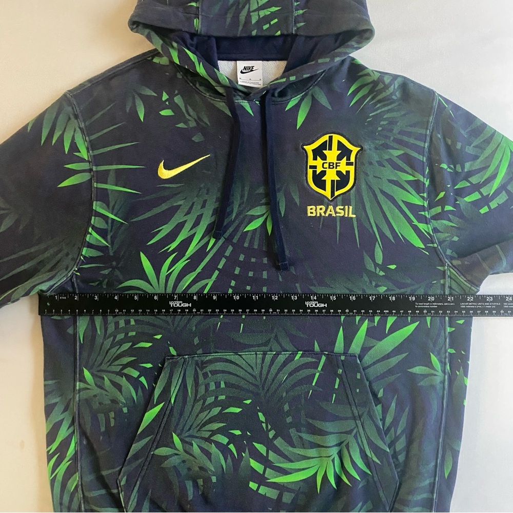 Nike Brazil National Team Hoodie Men M Soccer Tropical Leaves Football - Picture 14 of 15